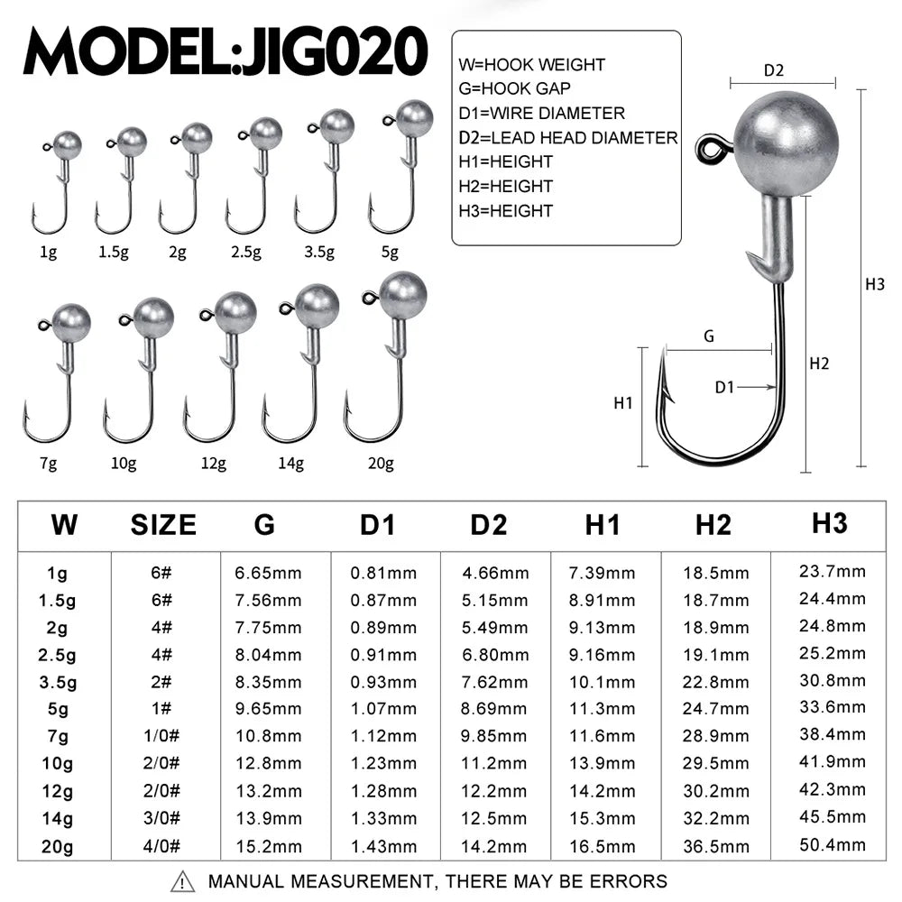 1g 2g 3.5g 5g 7g 10g 12g 20g Crank Jig Head Hook Fishing Hook Head Jig Lure Hard Bait Soft Worm Fishhook Jig Hook For Fishing