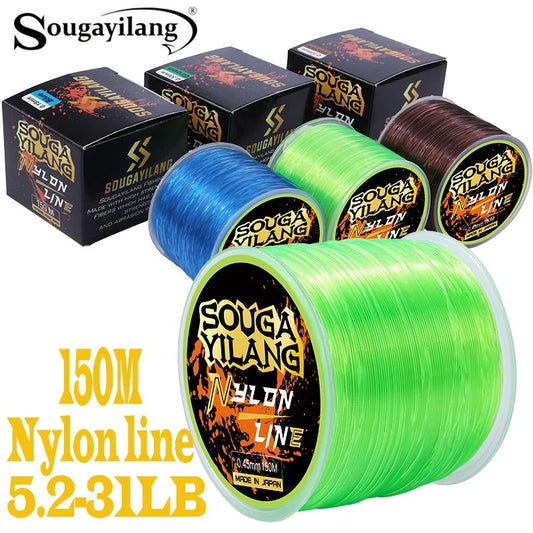 Sougayilang 5.2LB-31LB 150M Fishing Line Super Strong Transparent Nylon Fluorocarbon Fishing Multifilament Tackle