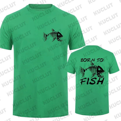 Born To Fish Funny Shirt Fashion Fisherman T-shirts Short Sleeve Funny Fishing Lover Tshirts Casual Summer Men's Street T-shirt - Wild Frontier Gear LLC