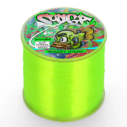 Sougayilang 500m Nylon Fishing Line Japanese Super Strong Monofilament Main Line Fishing Cord for Saltwater/Freshwater Fishing