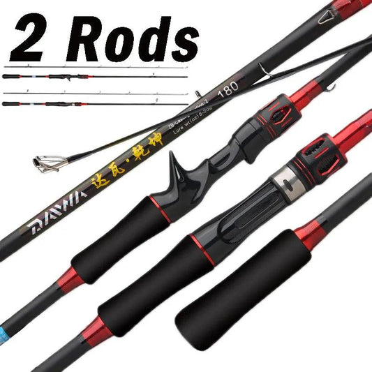 Newly 2 PCS Jigging rod 1.65M 1.8M far-cast fishing rod ultralight lure fishing rod sea pole tourist boat fishing cane - Wild Frontier Gear LLC