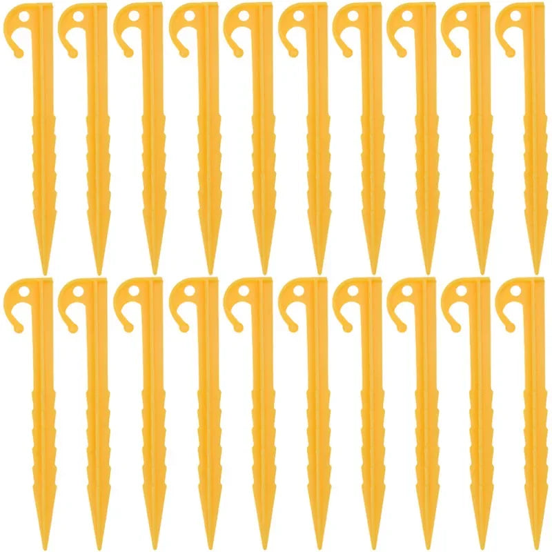Outdoor Camping Tent Nails Sand Ground Triangular Stake Ground Awning Camping Tools Plastic Tent Pegs Nail Accessories 20/10pcs Wild Frontier Gear LLC