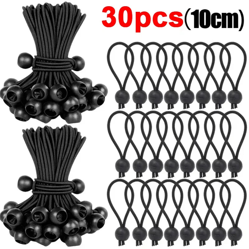 Outdoor Elastic Ball Rope Bungee Cords Portable Tent Fixing Tarpaulin Awning Canopy Heavy Duty Tarp Tie Down for Shelter Cargo Wild Frontier Gear LLC