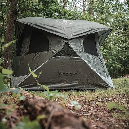 Gazelle Tents™ T4 Hub Tent, Easy 90 Second Set-Up, Waterproof, UV Resistant, Removable Floor, Ample Storage Options, 4-Person Wild Frontier Gear LLC