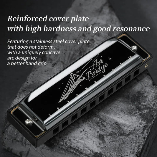 Blues Harmonica Mouth Organ 10 Hole C Key with Case, Diatonic Harmonica for Professional Player, Beginner, Students gifts, Adult Wild Frontier Gear LLC