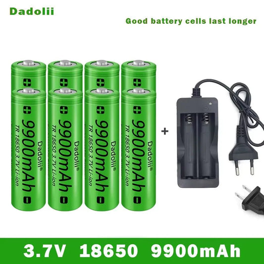 18650 Battery Rechargeable Battery 3.7V 18650 9800mAh Capacity Li-ion Rechargeable Battery For Flashlight Torch Battery+Charger Wild Frontier Gear LLC