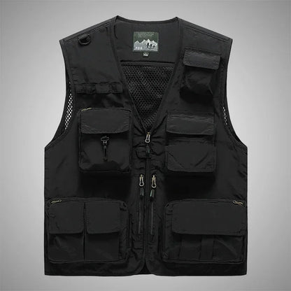 7XL 14 Pockets Summer New Men US Tactical Hiking Fishing Vest Man Photographer Waistcoat Mesh Cargo Sleeveless Jacket Tool Vest - Wild Frontier Gear LLC