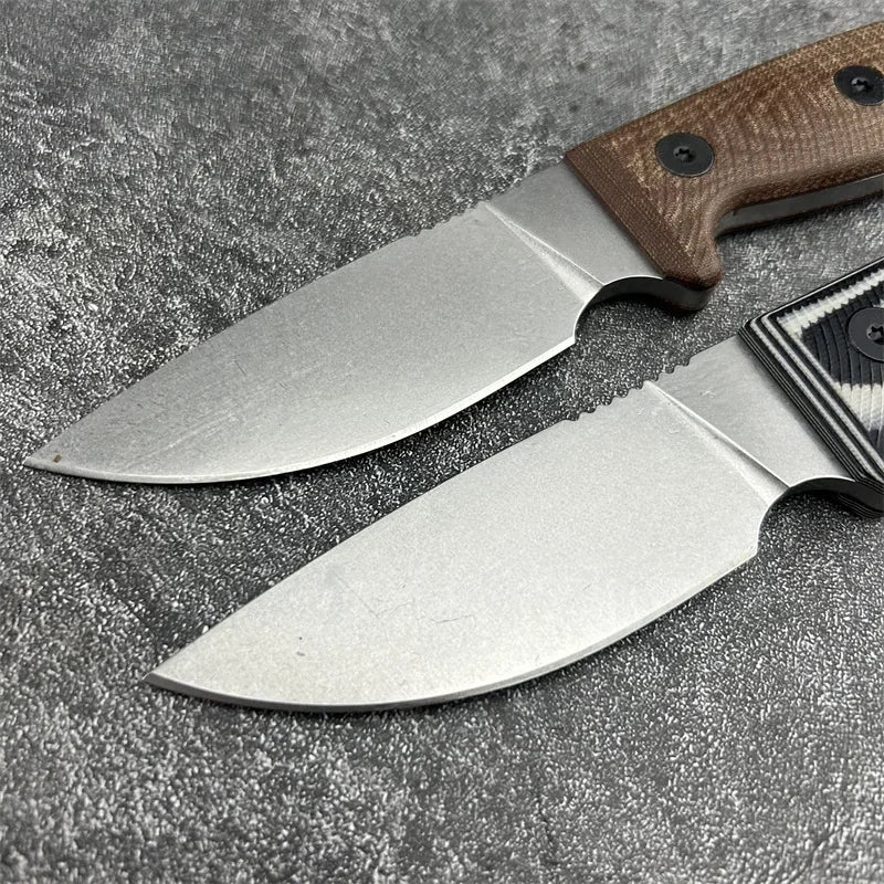Straight Knife Blade S35VN Steel with A Stone-washed Edge G10 Outdoor Camping Hunting Hiking Survival Portable Multitools Knives