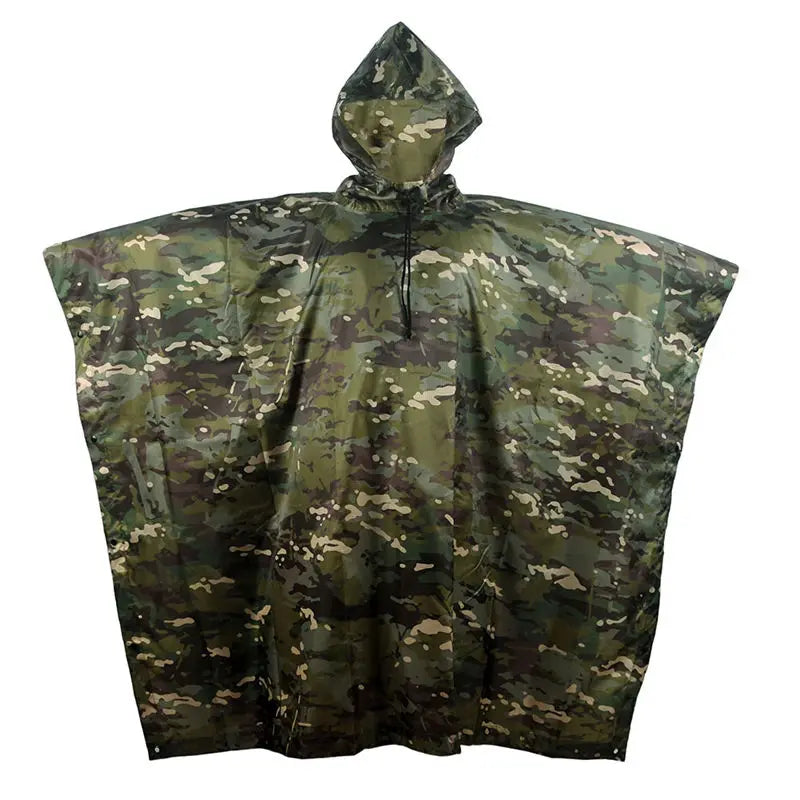 Outdoor Military Poncho 210T+PU Army War Tactical Raincoat Hunting Ghillie Suit Birdwatching Umbrella Rain Gear Home accessories