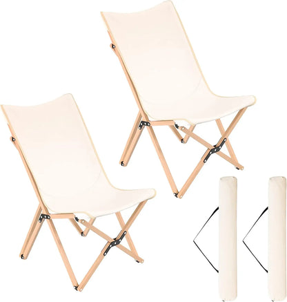 Camping Chairs 2 Pack Folding Beach Chairs for 330lbs, Outdoor Butterfly Chair, Portable Lawn Chairs for Picnic Fishing Hiking