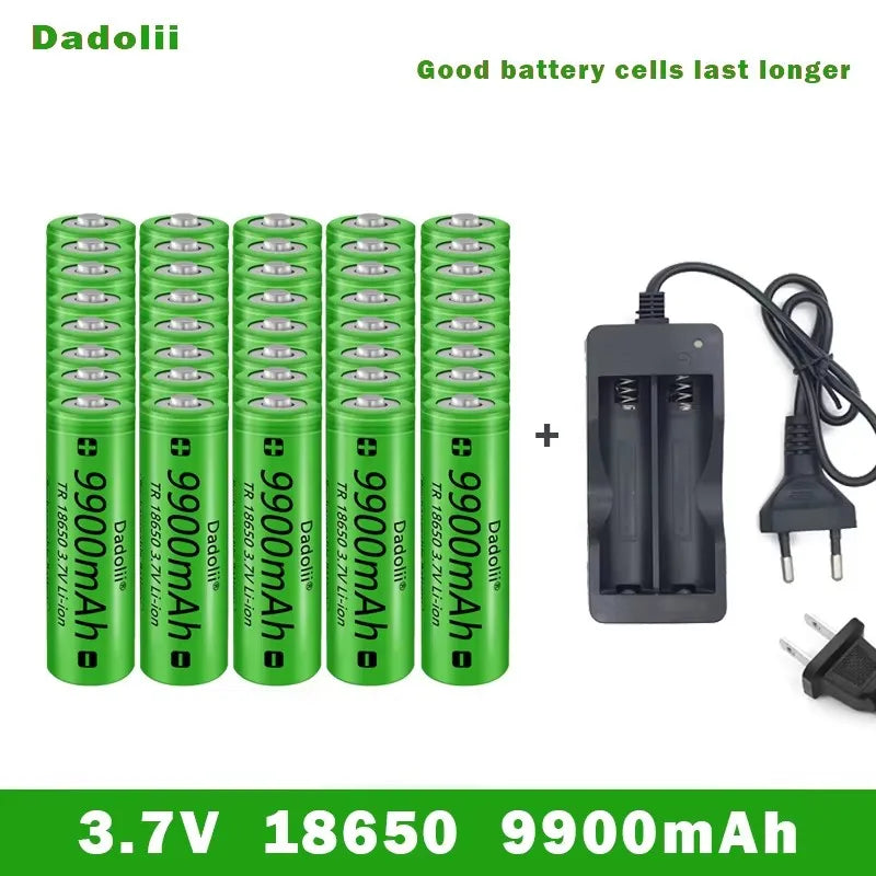 18650 Battery Rechargeable Battery 3.7V 18650 9800mAh Capacity Li-ion Rechargeable Battery For Flashlight Torch Battery+Charger Wild Frontier Gear LLC