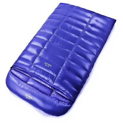 2 Person White Duck Down Filled Camping Or Home Sleeping Bag Thin Suitable For Warm Weather Size 220 X 130cm Large Space