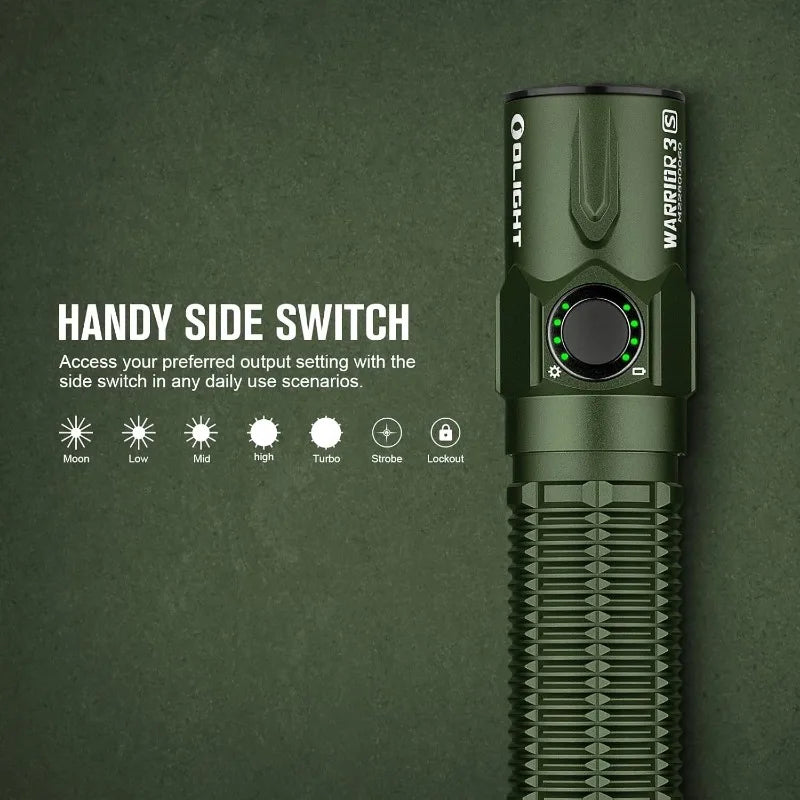 OLIGHT Warrior 3S 2300 Lumens Rechargeable Tactical Flashlight, Compact Dual-Switches LED Bright Light with Proximity Sensor Wild Frontier Gear LLC