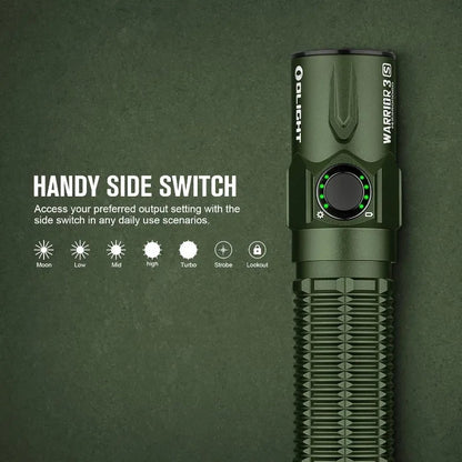 OLIGHT Warrior 3S 2300 Lumens Rechargeable Tactical Flashlight, Compact Dual-Switches LED Bright Light with Proximity Sensor Wild Frontier Gear LLC