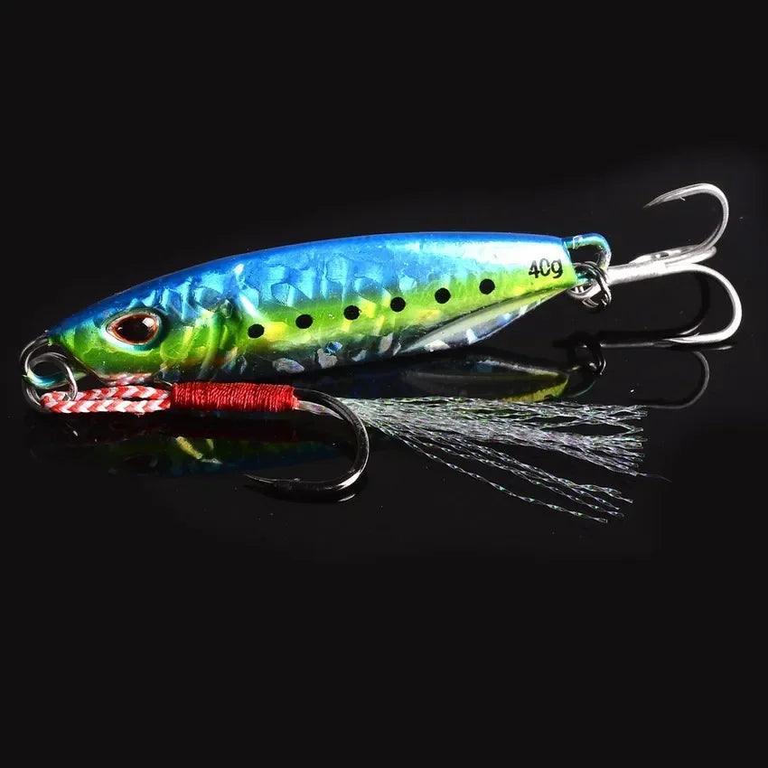 4-Piece Metal Spoon Lure Set for Slow Jigging - 10g to 30g Artificial Bait for Bass Fishing and Shore Fishing Tackle - Wild Frontier Gear LLC