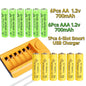 Skywolfeye 30pcs/24pcs/18pcs/12pcs/6pcs AA AAA NiMh 1.2V 700mah Rechargeable Battery Set with 6 Slot Battery Charger Wild Frontier Gear LLC