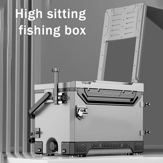 Fishing Tool Accessories Set Table Box 32L Large Capacity PP Material Insulation Live Fish Box Multifunctional Fishing Box