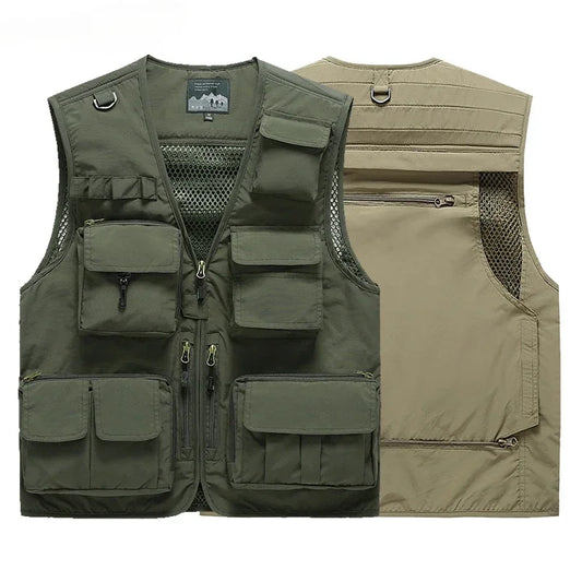 7XL 14 Pockets Summer New Men US Tactical Hiking Fishing Vest Man Photographer Waistcoat Mesh Cargo Sleeveless Jacket Tool Vest - Wild Frontier Gear LLC