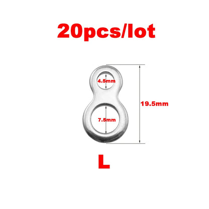 10-50Pcs Stainless Steel Fishing Solid Ring Sea Fishing Lures Connectors Jigging Ring Swivels Fishing Snap Accessory Tackle Tool