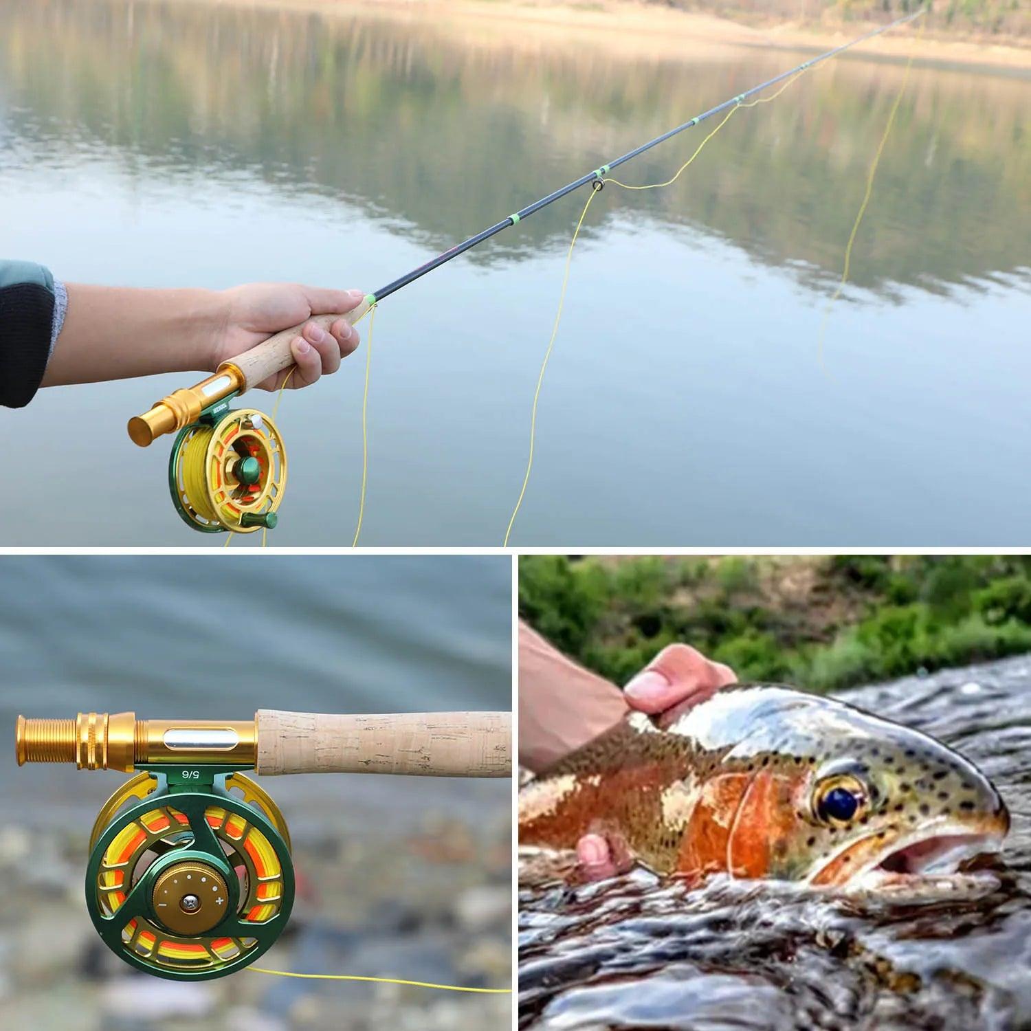 Sougayilang Fly Fishing Rod and Reel Full Kit 5sections Carbon Fly Fishing Rod and 5/6 Reel Perch Fly Fishing Suitable for Pesca - Wild Frontier Gear LLC