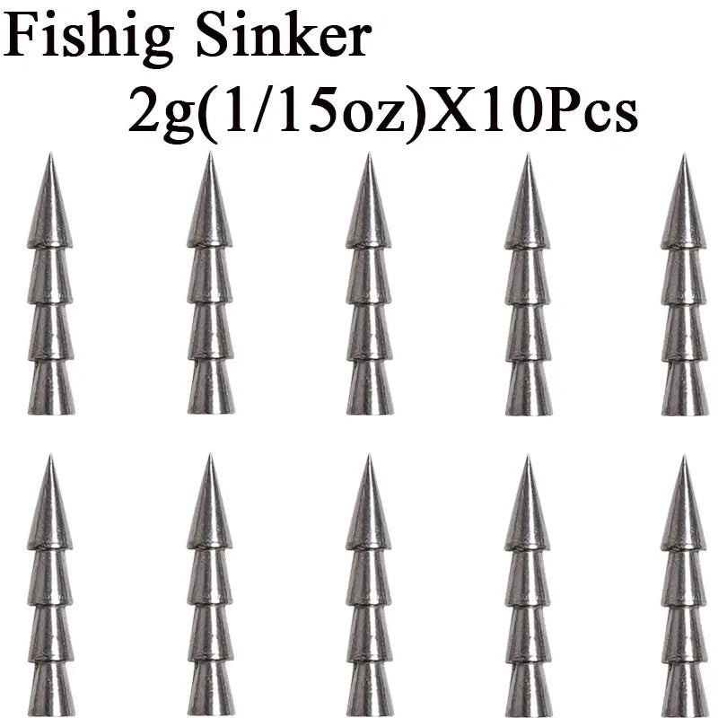 10pcs/lot Fishing Insert Weight 0.5g 1g 1.5g 2g 3.2g 4g Weight Sinker Fishing Soft Bait Fishing Accessories Wild Frontier Gear LLC
