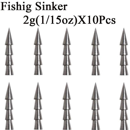 10pcs/lot Fishing Insert Weight 0.5g 1g 1.5g 2g 3.2g 4g Weight Sinker Fishing Soft Bait Fishing Accessories Wild Frontier Gear LLC