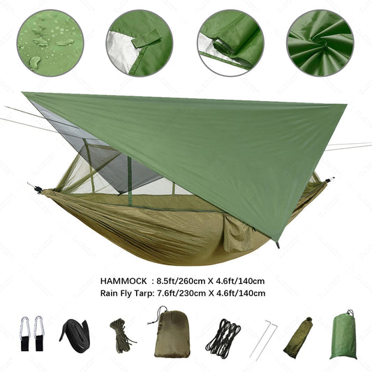 Anti Outdoor Camping Hammock With Mosquito Net And Rain Tent Equipment Supplies Shelters Camp Bed Survival Portable Hammock Wild Frontier Gear LLC