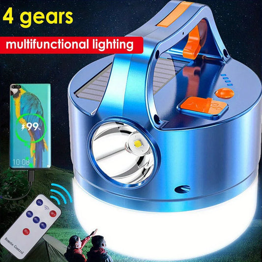 LED Solar Camping Light Tent Light Bulb Outdoor Lighting Metal Hook Rechargeable