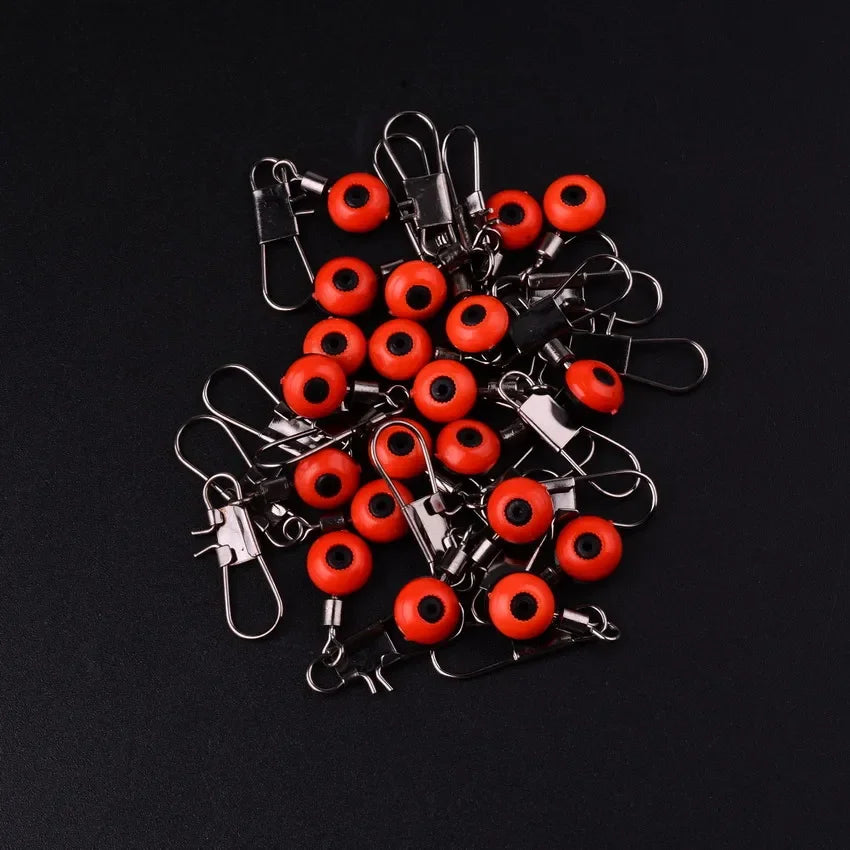 20pc Fishing Line Hook Swivels Shank Clip Connector Interlock Snap Sea Space Beans Lure Fishing Hooks Connector  Pesca Tackle