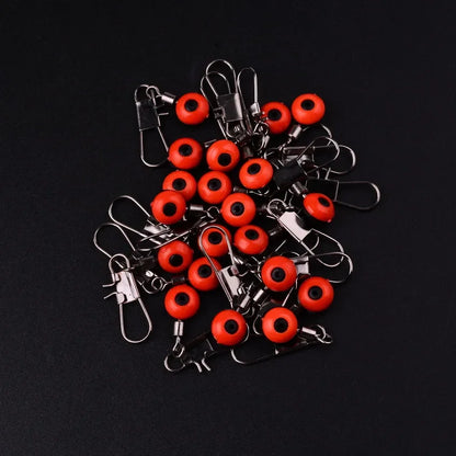20pc Fishing Line Hook Swivels Shank Clip Connector Interlock Snap Sea Space Beans Lure Fishing Hooks Connector  Pesca Tackle
