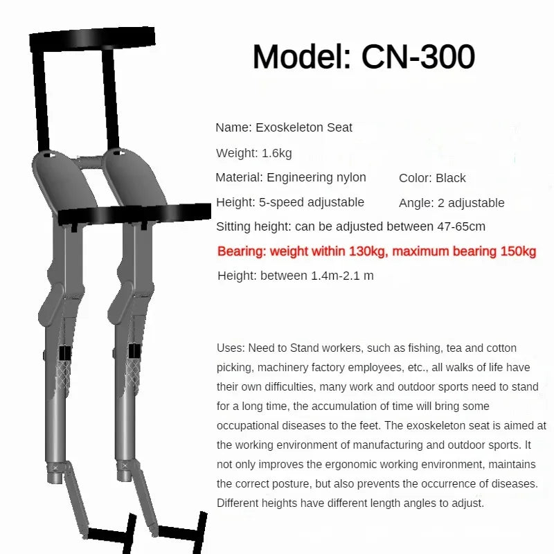 New Exoskeleton Wearable Sports Lightweight Folding Chair Fishing Outdoor Portable Travel Multifunctional Seat Stool - Wild Frontier Gear LLC