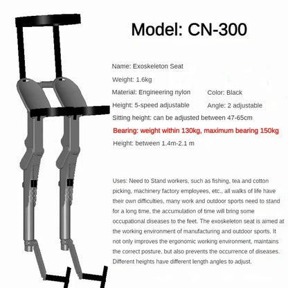 New Exoskeleton Wearable Sports Lightweight Folding Chair Fishing Outdoor Portable Travel Multifunctional Seat Stool - Wild Frontier Gear LLC