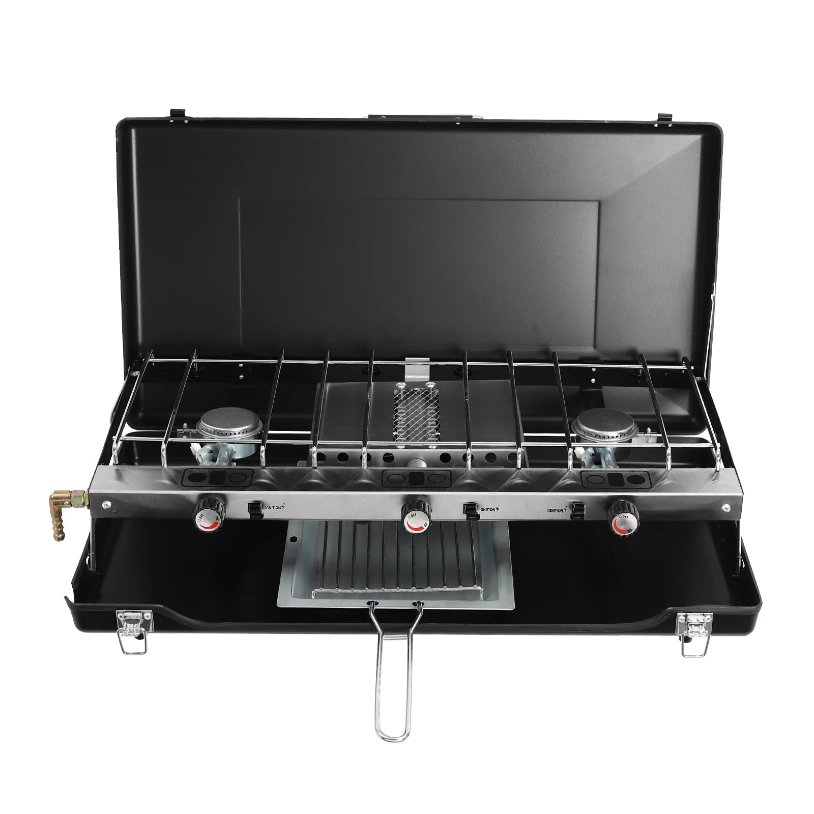Portable Tabletop Cooking Stove with Handle Camping Stove with Removable Grid and Tray Wild Frontier Gear LLC