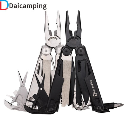 Daicamping DL12 Outdoors Stripper Camping Gear Multi Pliers Multifunctional 7CR17MOV Folding Knife Tools Multitool Clip Clamp Wild Frontier Gear LLC