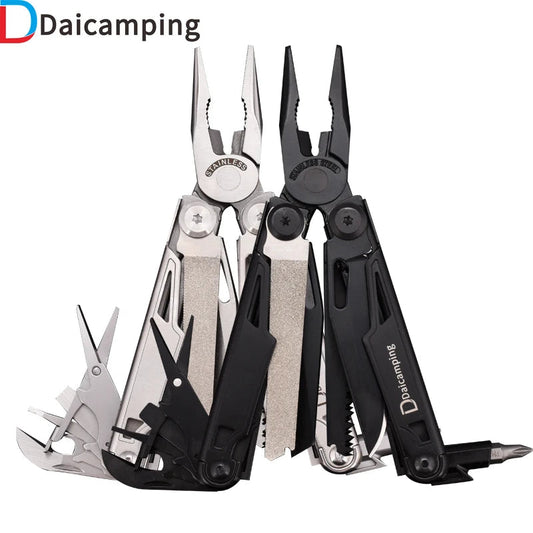 Daicamping DL12 Outdoors Stripper Camping Gear Multi Pliers Multifunctional 7CR17MOV Folding Knife Tools Multitool Clip Clamp Wild Frontier Gear LLC