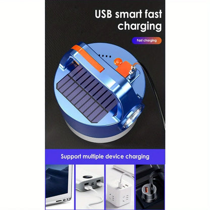 LED Solar Camping Light Tent Light Bulb Outdoor Lighting Metal Hook Rechargeable
