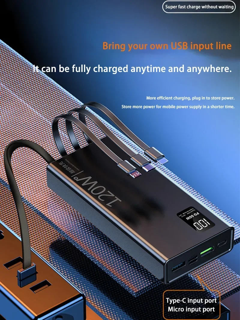 Xiaomi 50000mAh High Capacity Power Bank 4 in 1 120W Fast Charging Powerbank Portable Battery Charger For iPhone Samsung Huawei Wild Frontier Gear LLC