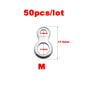 10-50Pcs Stainless Steel Fishing Solid Ring Sea Fishing Lures Connectors Jigging Ring Swivels Fishing Snap Accessory Tackle Tool