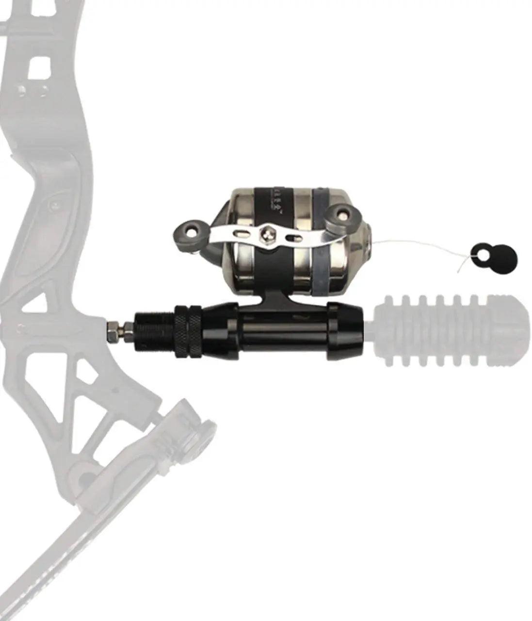 Bowfishing Spincast Reel with Adjustable Fishing Reel Seat for Right and Left Hand Use on Compound Bows - Wild Frontier Gear LLC