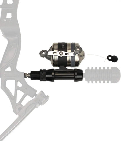 Bowfishing Spincast Reel with Adjustable Fishing Reel Seat for Right and Left Hand Use on Compound Bows - Wild Frontier Gear LLC