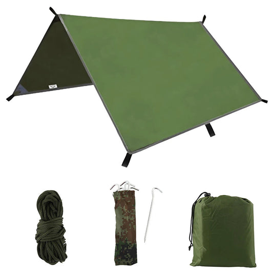 3x3m Awning Waterproof Sun Shelter Tent Tarp for Beach Shade Outdoor Camping Hammock Rain Fly Ultralight UV Garden Awning Canopy Wild Frontier Gear LLC