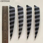24 Pcs ONTFIHS 4Inch Fletching Arrow Striped Shield Cut Turkey Feather Archery DIY Hunting Accessories - Wild Frontier Gear LLC