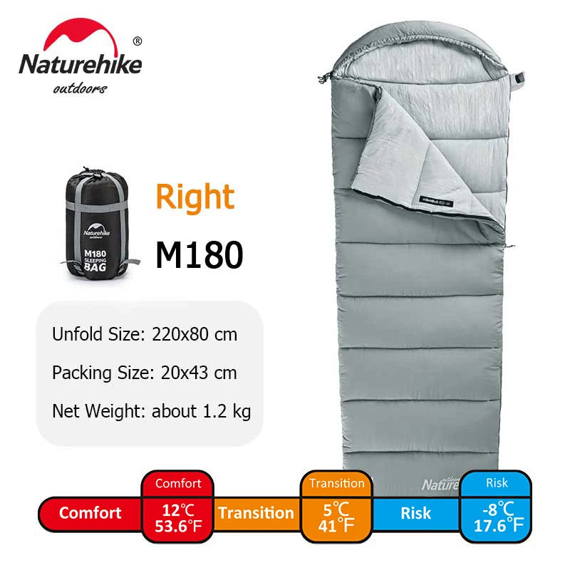 Naturehike Sleeping Bag M180 Lightweight Sleeping Bag M300 Double Camping Sleeping Bag M400 Machine Washable Winter Sleeping Bag Wild Frontier Gear LLC