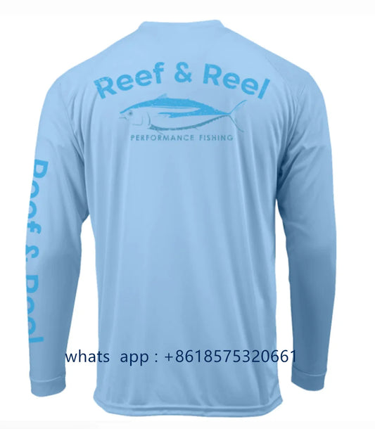 Men Reef Reel Quick Dry Fishing Shirt Long Sleeve Performance Protection UV Shirt Camisa De Pesca Custom Logo Fish Clothing - Wild Frontier Gear LLC