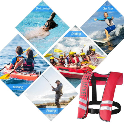 Auto Inflatable Adults Life Jacket Life Vest Safety Float Suit for Water Sports Kayak Fishing Surfing Canoeing Survival Jacket - Wild Frontier Gear LLC