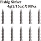 10pcs/lot Fishing Insert Weight 0.5g 1g 1.5g 2g 3.2g 4g Weight Sinker Fishing Soft Bait Fishing Accessories Wild Frontier Gear LLC