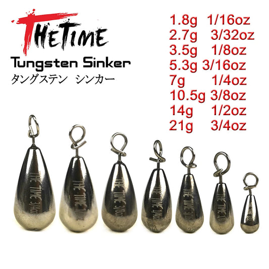 THETIME 1.8-21g Drop Shot Tungsten Sinker Weights Soft Lure Free Rig Hook Connector line Sinkers For Bass Fishing Accessories Wild Frontier Gear LLC