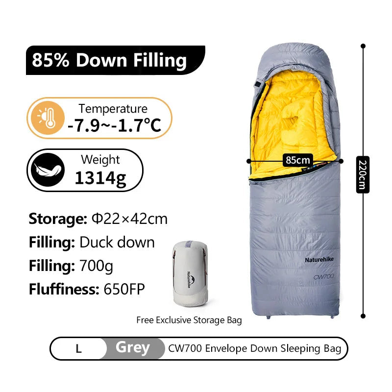 Naturehike CW400 CW700 Sleeping Bag Lightweight Duck Down Winter Thick Warm Ultralight Outdoor Hiking Camping Travel Equipment Wild Frontier Gear LLC