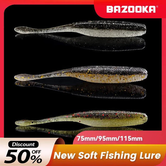 Flexible Silicone Earthworm Fishing Lures - 2.4g, 4.7g, 6.4g - Realistic Soft Plastic Baits for Trout and Sea Fishing - Wild Frontier Gear LLC