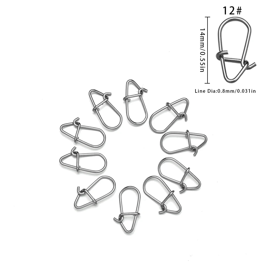 100pcs/lot nice Snap Fishing Barrel Swivel Safety Snaps Hooks Fishhook Fishing Tackle Box Accessory tool lures